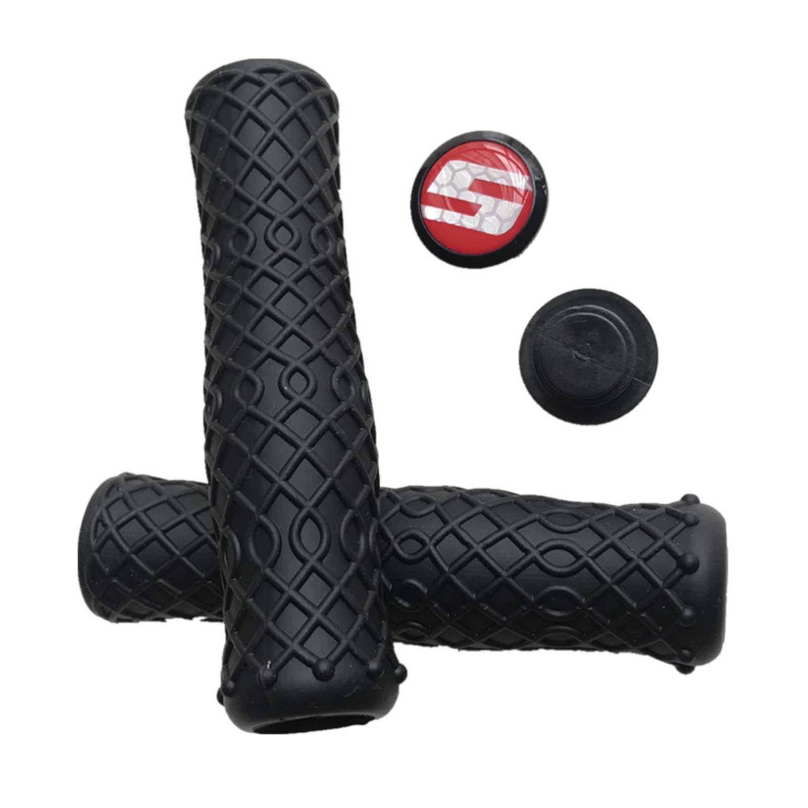 Bike Handlebar Grips Anti-Slip Silicone Hand Grips Compatible with Folding Bike Mountain MTB Soft Non-Slip-Silicone Hand Grip Comfortable Fits 20-22.5MM,Black