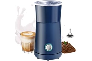 Huogary Milk Forther Simple Milk Frother and Steamer 2-in-1 Milk Steamer with Hot Milk Foam and Hot Milk for Latte, Macchiato, Cappuccinos (blue), medium