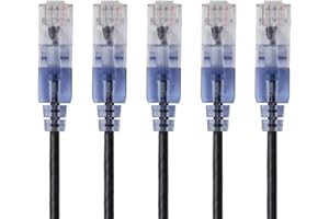 Monoprice SlimRun Cat6A Ethernet Patch Cable - Network Internet Cord - RJ45, Stranded, 550Mhz, UTP, Pure Bare Copper Wire, 10