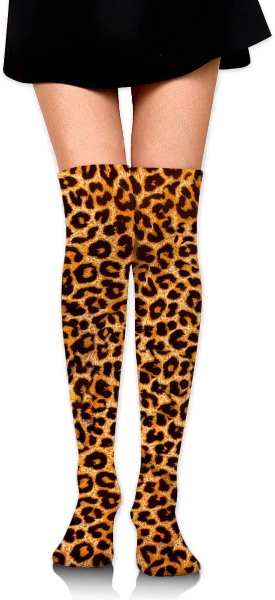 Leopard Print Animal Skin Over Knee Thigh Socks High Thigh Stockings Women Sock For Cosplay, Leg Warmers Length 23.6 In.