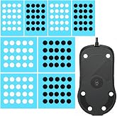 Quafochi 80PCS Glass Mouse Skates, 6mm &amp; 7mm Custom Black &amp; White Dots | Smooth Low-Friction Glide with Quiet Sound Dampening for Cloth and Hard Mouse Pads, Ideal for Gaming and Work