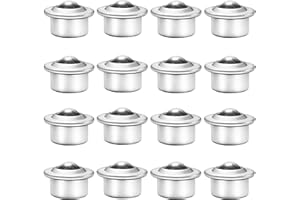 SENENQU 16PACK Roller Ball Transfer Bearing, 5/8 Inch Ball Bearing Rollers, Stainless Steel Ball Transfer Bearing Casters Universal Base Conveyor Roller Ball for Conveyor, Roller Stand, Load Capacity 33 lbs