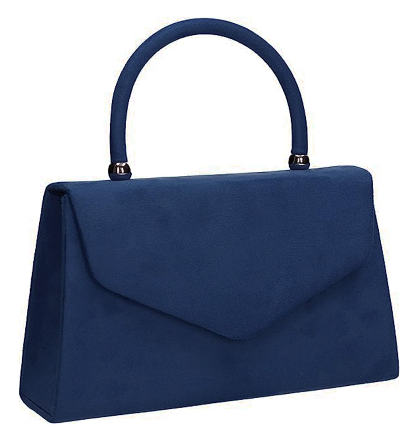 LeahWard Women's Clutch Bag Top Handle Wedding Suede Handbags 304 (Navy)