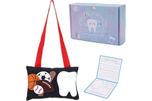 LAPEQQIOJEJ Tooth Fairy Pillow for Girls and Boys|Tooth Fairy Gifts|Tooth Fairy Tooth Holder|Tooth Fairy kit with Receipts