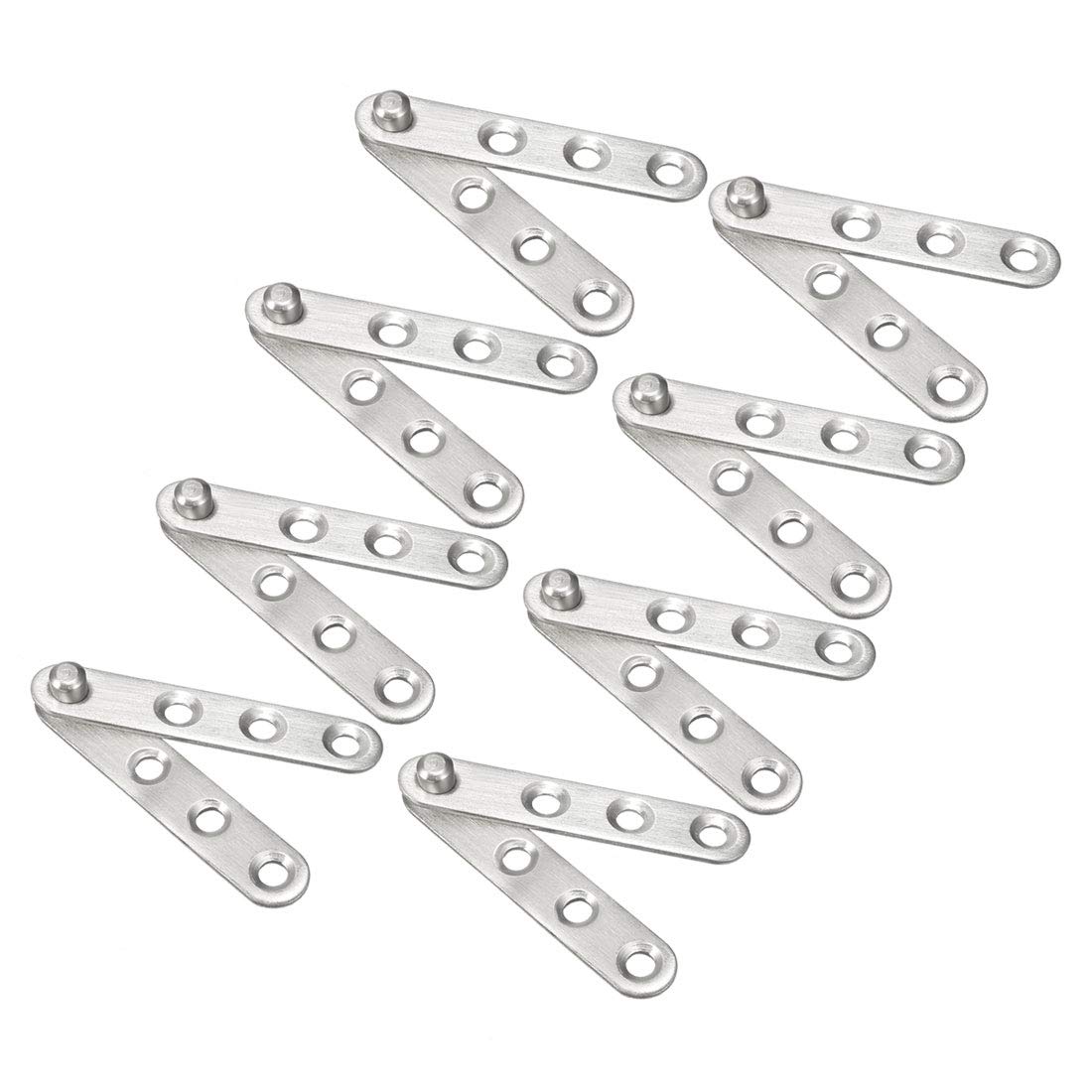 sourcing map 8 Sets Stainless Steel 360 Degree Rotating Door Pivot Hinge 60mm x 11mm
