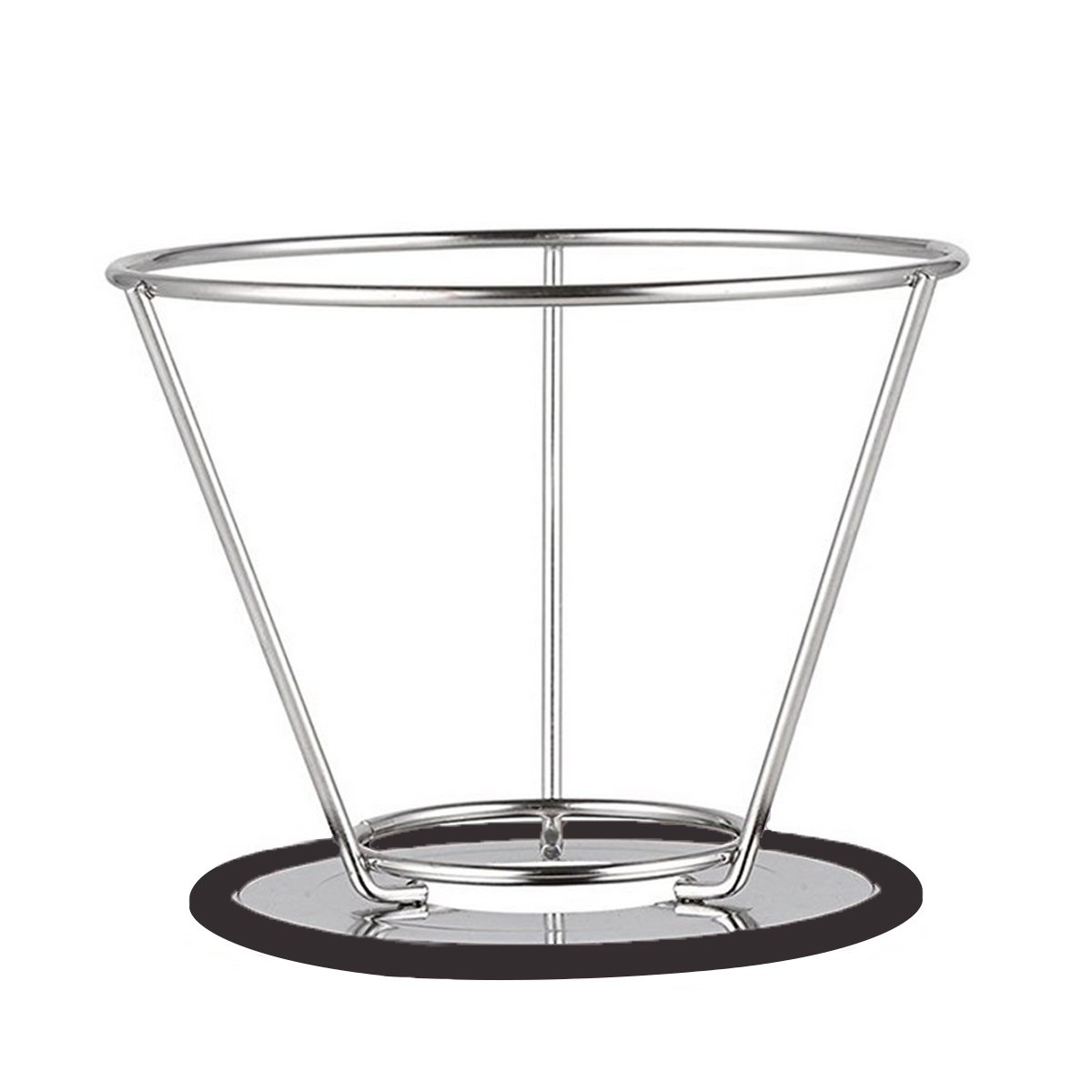 Pour Over Coffee Filter, Plaviya Permanent Coffee Strainer 304 Stainless Steel Dripper Reusable Cone Coffee Mesh Dripper Maker with Separate Stand, Spoon and Brush included, PBA Free