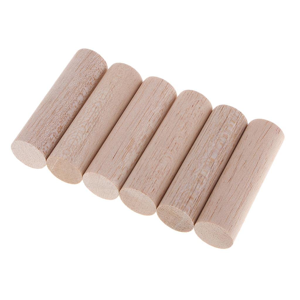 sharprepublic Unpainted Wood Dowel Rods 20mm Diameter Craft Sticks Unfinished Natural Wood - 6 Pieces 70mm