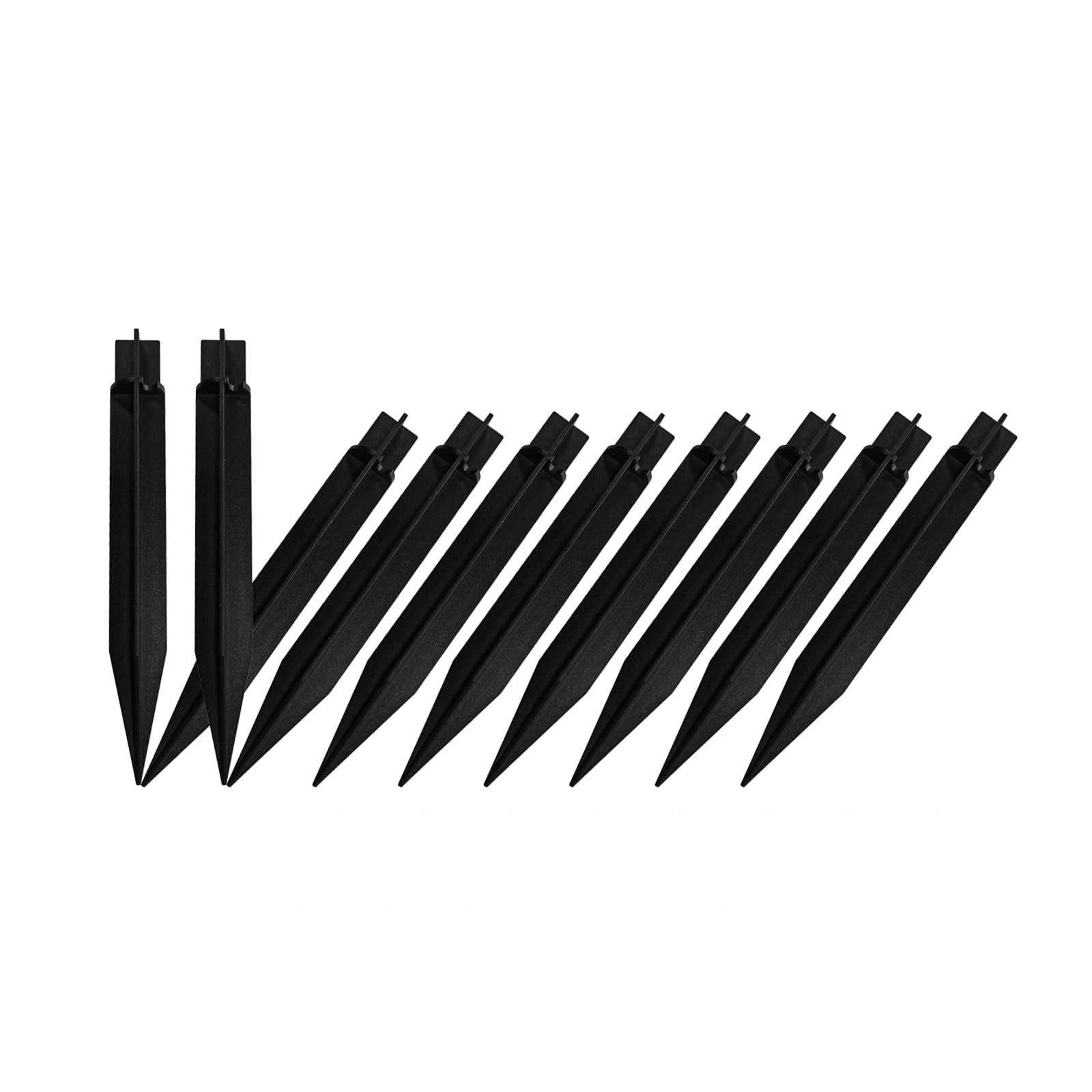 Photo 1 of Galavasen 10 Pack Solar Light Stakes Replacement (Fit for Pole Inner Diameter 0.73 inch), ABS Reinforced Ground Spikes with Wire Holes for Outdoor Solar Light Pathway Christmas Landscape Garden Deco
