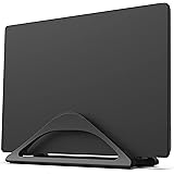 HumanCentric Vertical Laptop Stand for Desks (Matte Black) | Adjustable Holder to Dock Apple MacBook, MacBook Pro, and Other