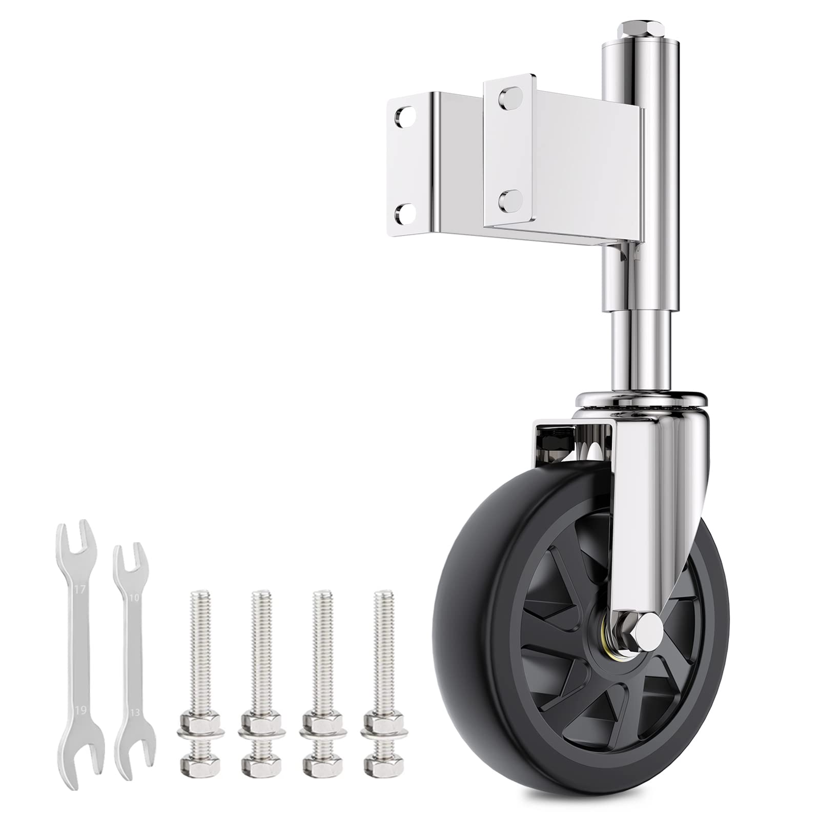Photo 1 of Homhoo Spring Loaded Gate Casters 6” Heavy Duty Gate Caster Wheels with Hardware 600 Lbs Load Capacity