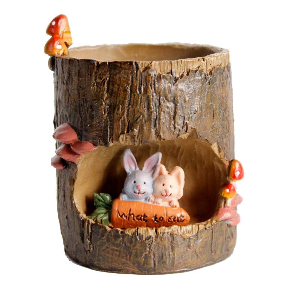 FunnyGoo Succulent Planter Pots Flower Plant Pots Bonsai Pots with Cute Animals for Office Balcony and Garden (Rabbit)