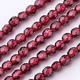 DanLingJewelry 500Pcs 3mm Red Faceted Natural Garnet Round Loose Beads Small Healing Gemstone Spacer Beads for Jewelry Making DIY Crafts