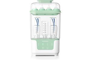 Momcozy Bottle Sterilizer and Dryer, Modular Nesting Space Saving Design, 6 Bottles Capacity, 4 in 1 Compact Sterilizer for B