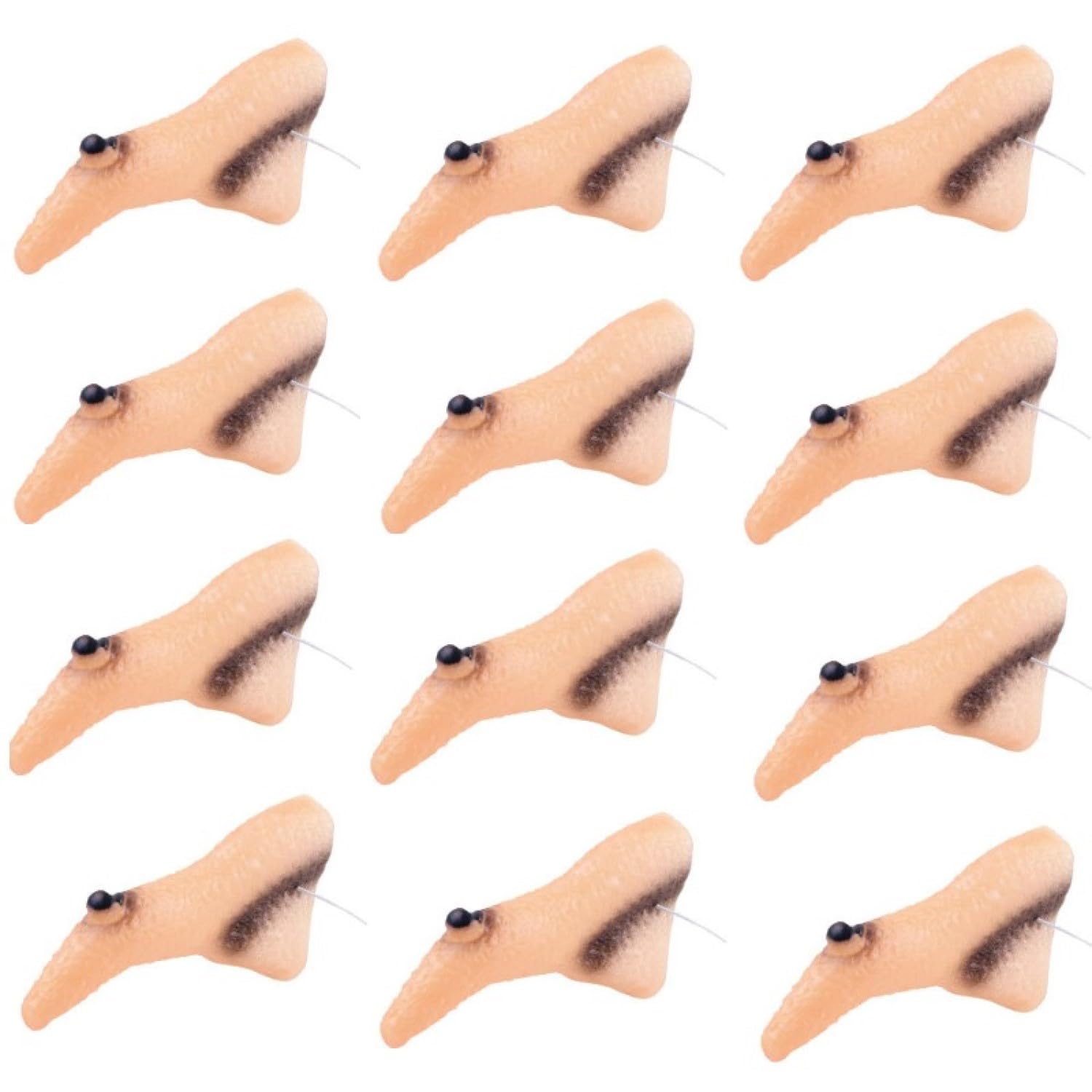 Lezevn Fake Witch Nose Halloween Wicked Witch Long Nose Flesh Colour with Wart Halloween Party Dress Up Props (12)
