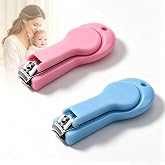 XUJINCN Baby Nail Clippers, Safety Nail Clippers for Infant, Toddler, Kids | 2‑Pack Kids Nail Clippers, for Trimming Baby's Fingers or Toes, Blue and Pink Toddler Nail Clippers, Gift for new parents