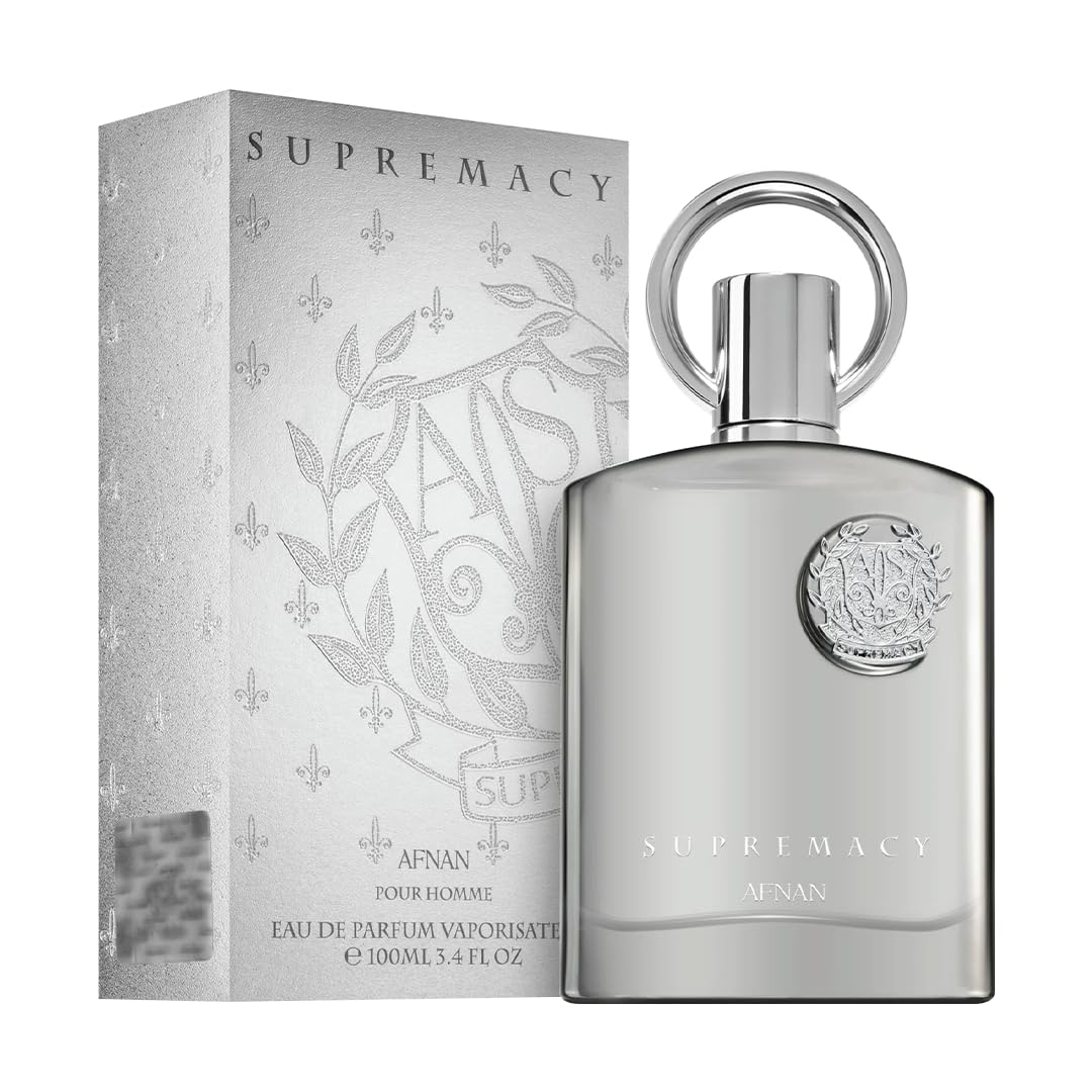 Afnan Supremacy Silver Eau de Parfum for Men, 3.4 Fl. Oz