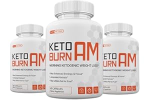 Nutra City (Pack of 3) Keto Burn AM Morning Ketogenic Weight Management, Keto Burn Pills for Men and Women, 180 Capsules, 3 Months Supply
