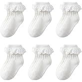Zumou Toddler Lace Socks Girls Ruffle Eyelet Frilly Princess for Baby Little Kids