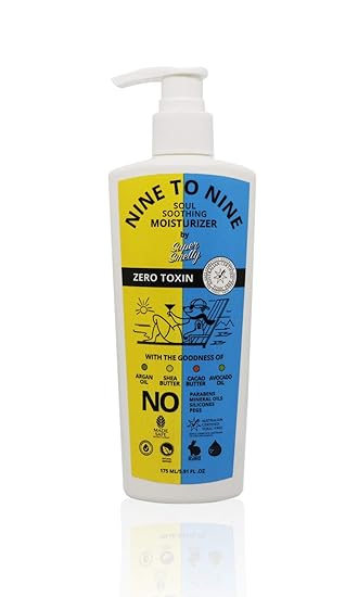Super Smelly Nine To Nine Soul Southing Zero Toxin & Natural Body Lotion With The Goodness of Argan Oil, Shea Butter, Cacao Butter & Avocado Oil, For All Skin Types - 175 ml