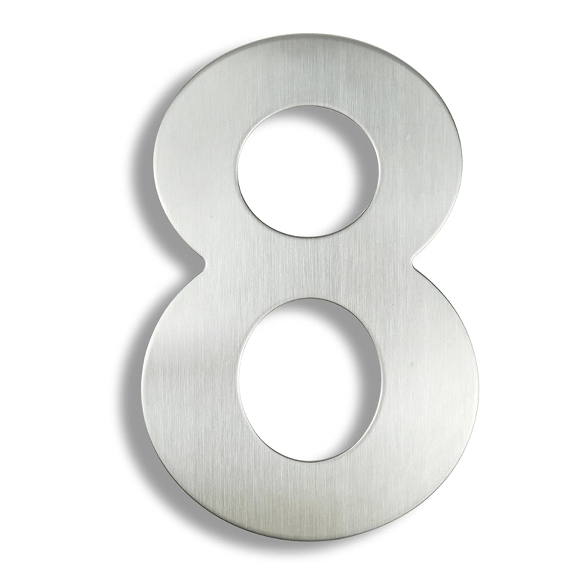 HASWARE 304 Stainless Steel Modern House Number 8 Inch/20cm Stylish Door Alphabet Plaque for Street Home Decor (8, 8 Inch Silver)