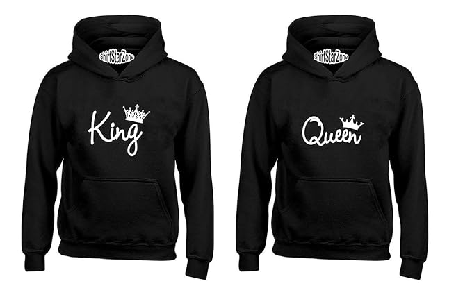 Amazon Com Couple Hoodies King And Queen Fasion Couples Cute