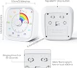 Yunbaoit Rainbow Disk Visual Timer 60 Minute with Protective Case White view 4