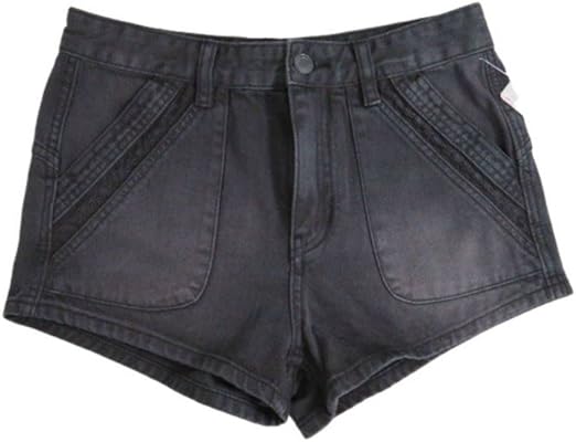 faded black denim shorts