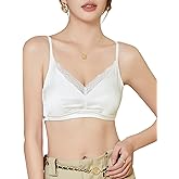 FEELITS Real Mulberry Silk Bralette, Luxury 22 Momme Silk Full-Coverage Wire-Free Bra for Women, Sexy & Ultra Comfortable