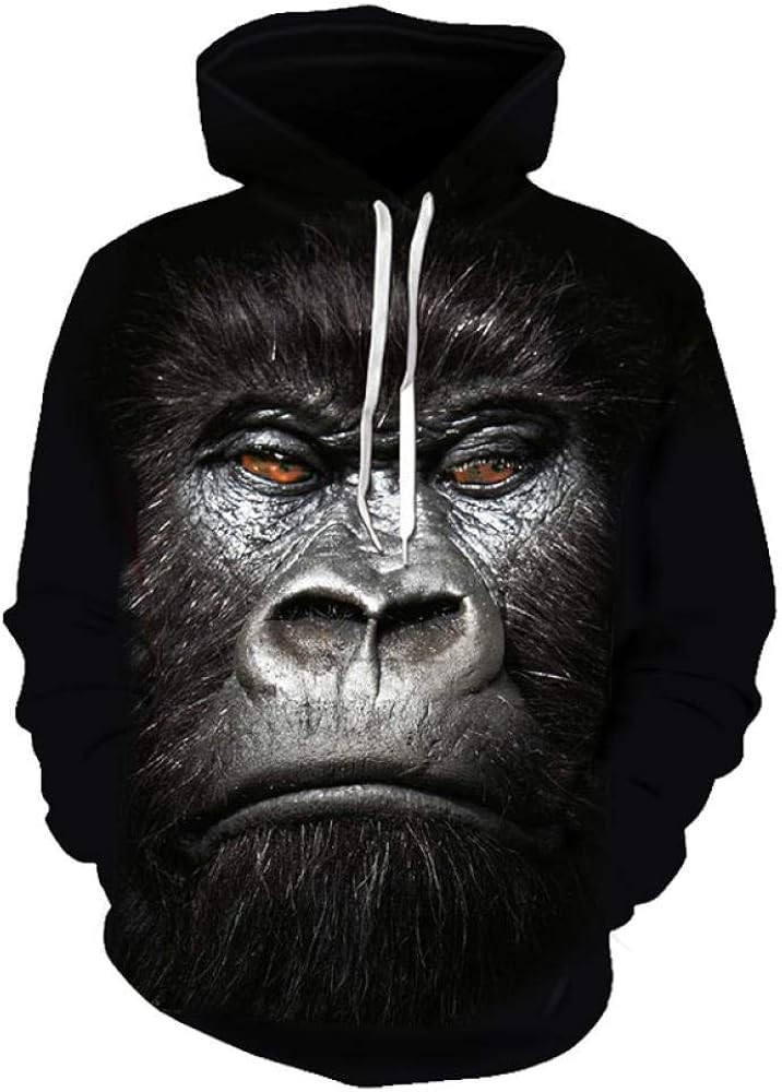 Autumn New Animal Gorilla/Monkey Hoodie Men and Women 3D Sweatshirt Oil