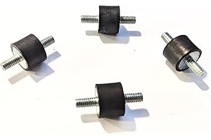 RUBBERFEETWAREHOUSE 4 Rubber Vibration Isolator Mounts (1" Diameter x 3/4" Height) 5/16-18 x 5/8" Long Studs Male/Male