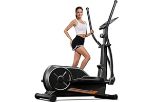 CURSOR FITNESS Elliptical Exercise Machine, Elliptical Machine for Home with 8 Levels Resistance, Silent Magnetic Elliptical Trainer with 12" Stride and LCD Monitor Max 330Lbs