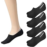 Sunm Boutique No Show Socks Womens Low Cut & Non Slip, Invisible Liner Casual & Formal Socks, Flat Boat Line 4 Pairs