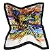 ETSYG 32’’ Silk Scarf Women’s Oil Painting House Pattern Large Square Satin Headscarf Headdress