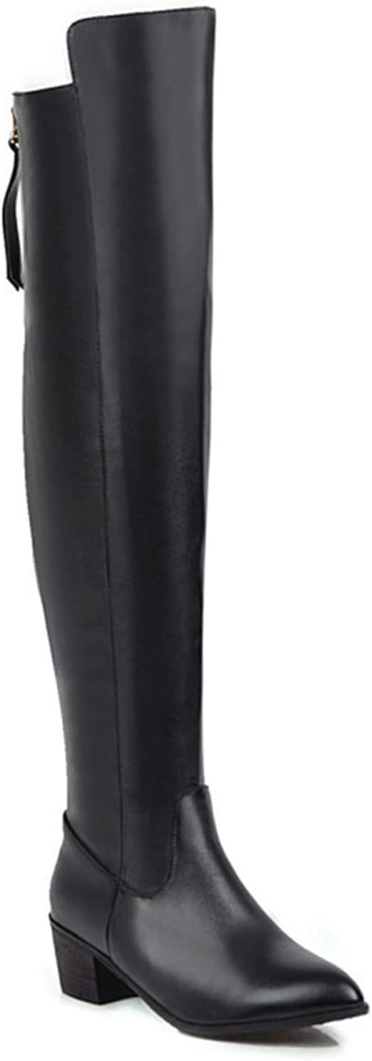 mid heel thigh high boots