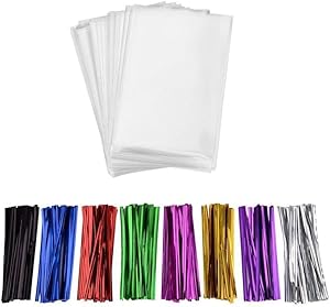 200 Pcs 7 in x 5 in Clear Flat Cello Cellophane Treat Bags(1.4mil) Good for Bakery, Cookies, Candies,Dessert.