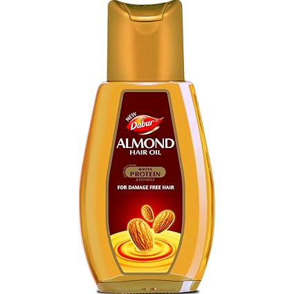 Dabur Almond Hair Oil - with Almonds, Vitamin E & Soya Protein