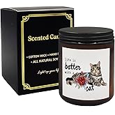 Mancheng-zi Cat Candle - Scented Candles for Cat Lovers, Women, Moms, and Owners - Life is Better With a Cat