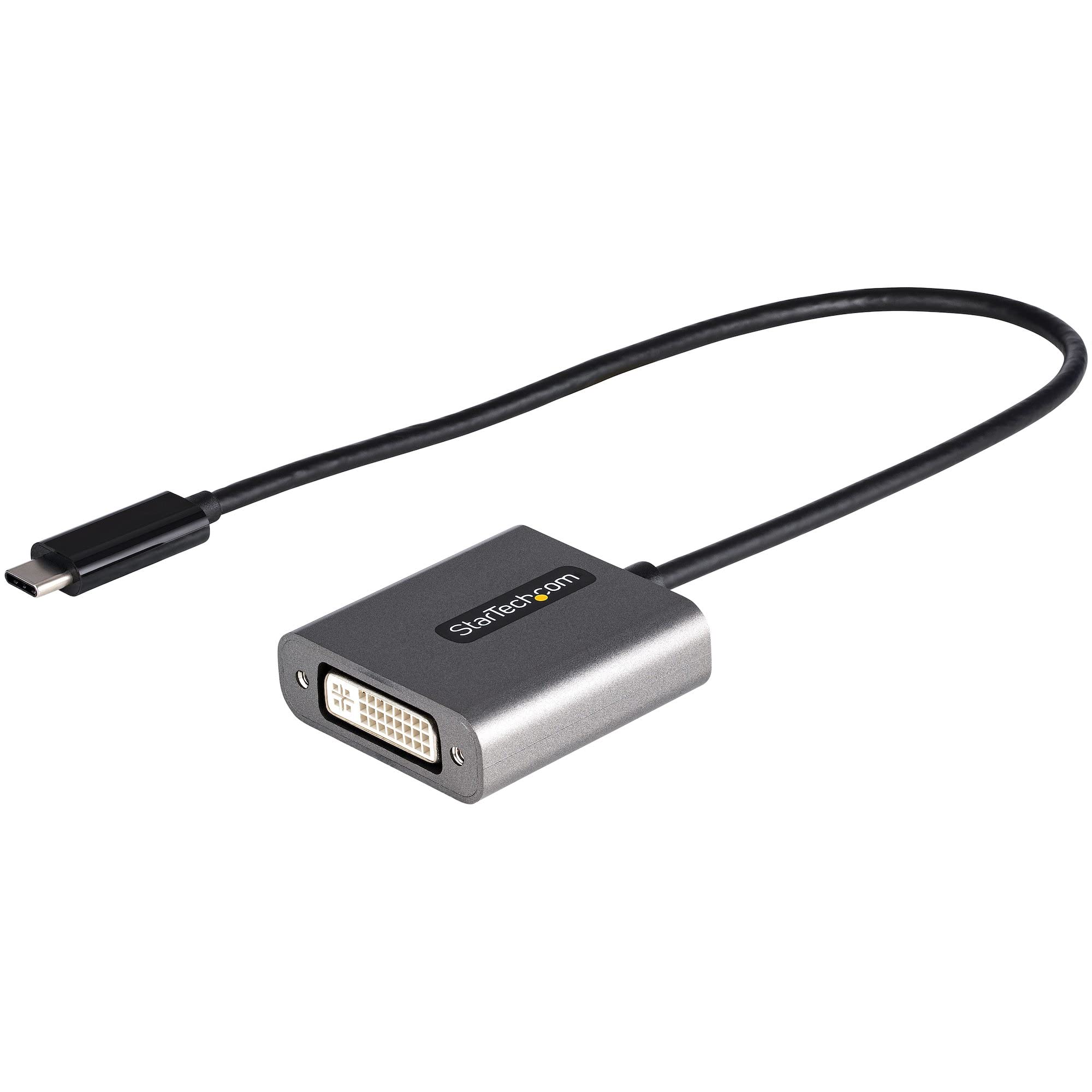 StarTech.com USB C to DVI Adapter - 1920x1200 USB Type C to DVI-D Display/Monitor Video Converter, USB-C Dongle, Thunderbolt 3 Compatible, 12" Attached Cable - Upgraded Version of CDP2DVI (CDP2DVIEC)