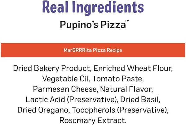 THREE DOG BAKERY PUPINO’S PIZZA COOKIE CRUNCHY DOG TREATS – MARGRRRITA PIZZA RECIPE – MADE WITH REAL INGREDIENTS – 16 OZ BAG