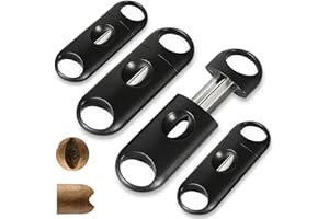 TLHAOA V-Cut Cigar Cutter Wedge Cut Portable Cigar Cutters for Men(4Pack, Black)