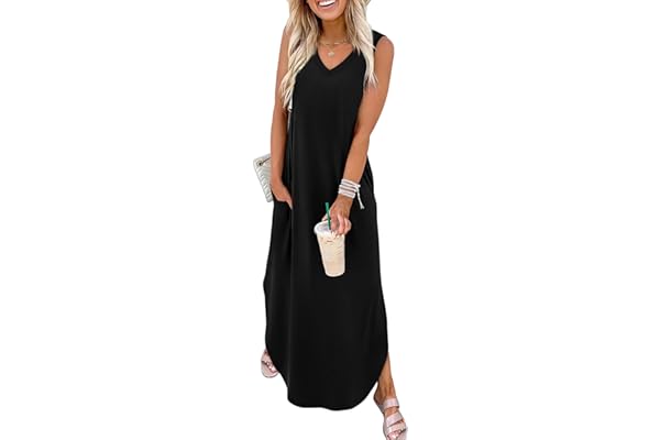 Sampeel Summer Dresses Maxi Dress Vacation Beach Sundresses 2025 with Pockets