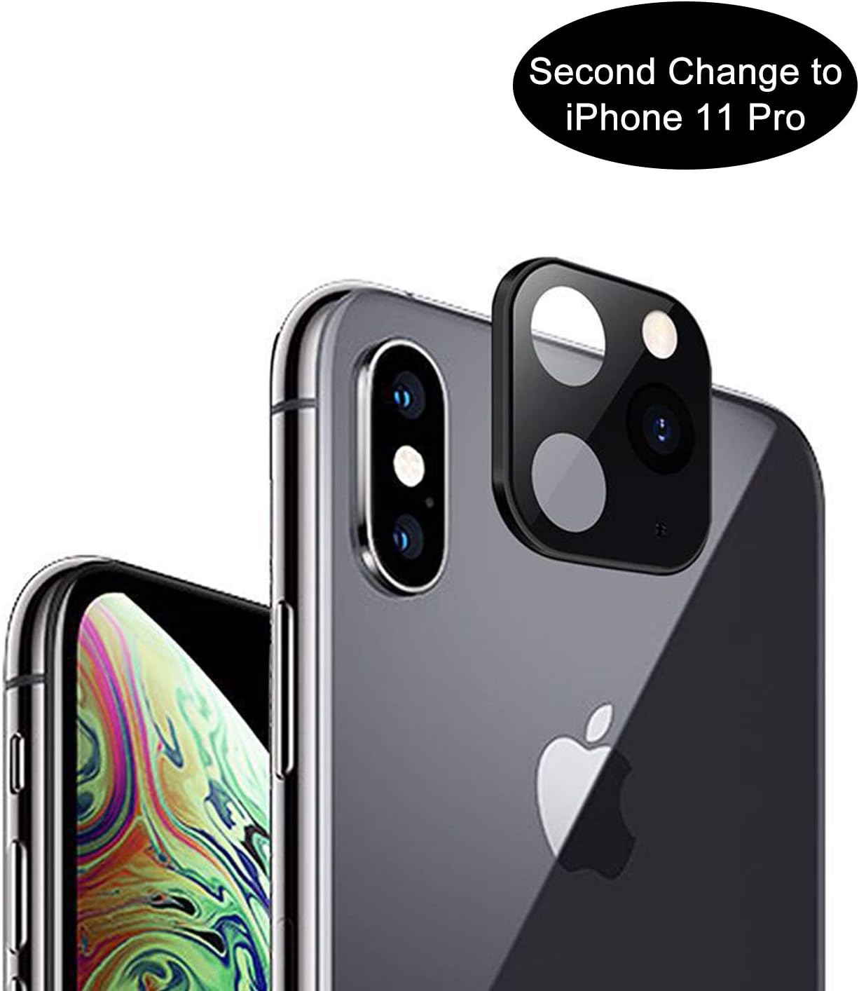 Screen Protector Camera Lens for iPhone X/iPhone Xs/iPhone Xs Max Change to iPhone 11 Pro,Ultra Thin High Definition Transparent Anti-Scratch Fingerprint Camera Lens Protector (Black)…