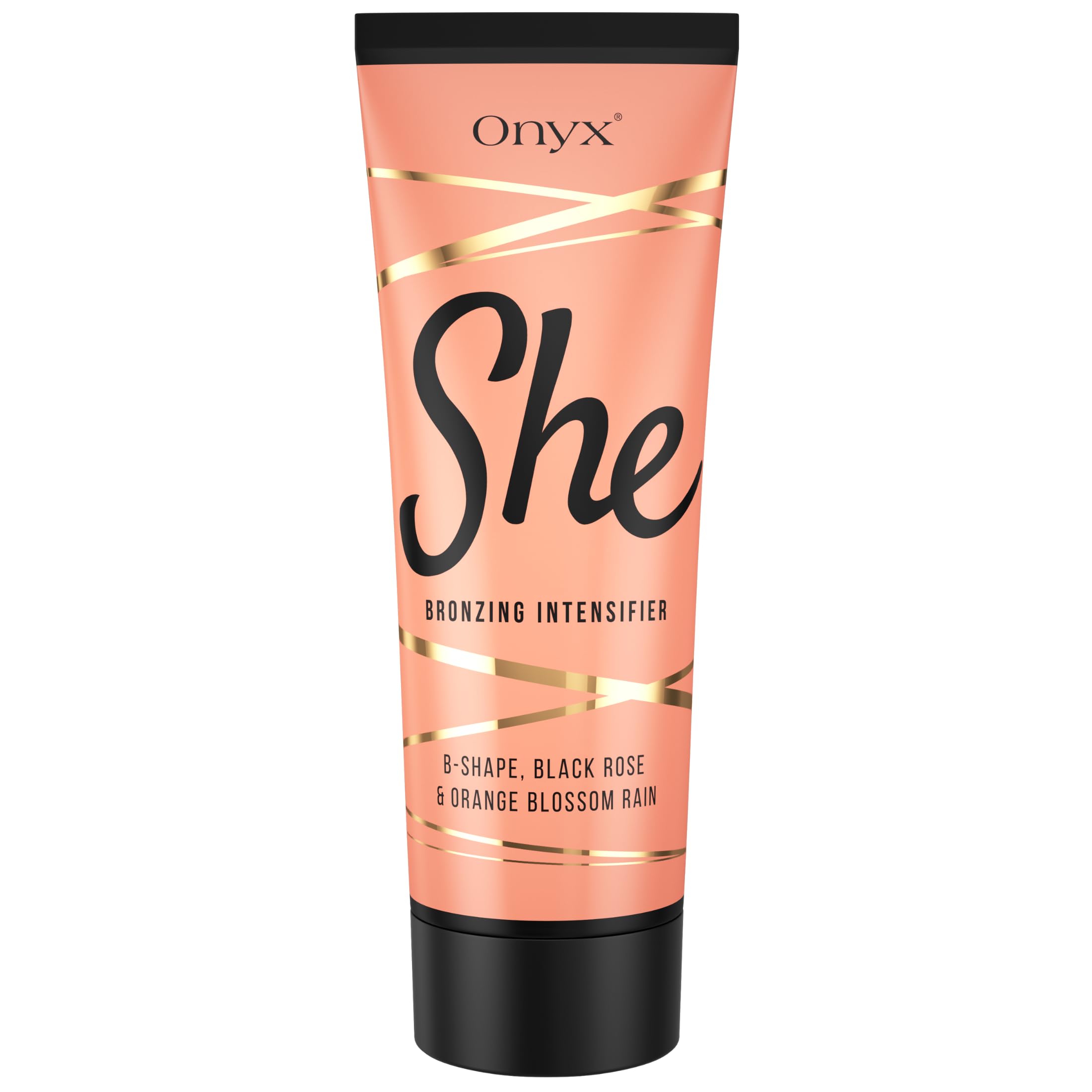 Onyx SHE Sunbed Bronzing Accelerator for Women - Indoor Tanning Cream with Bronzer - Anti-Cellulite Fast-Absorbing Formula, Long-Lasting Glow | 200 ml