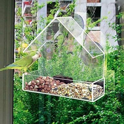Livivo Hanging Clear Acrylic Window Bird Feeder With Integrated
