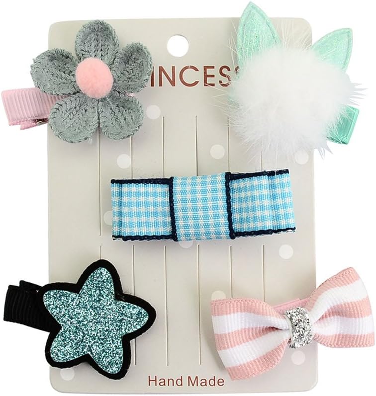 PET SHOW Gorgeous Pet Dog Hair Bow Clips Hair Bows for Baby Girls Hair Alligator Clips for Cat Pack of 5