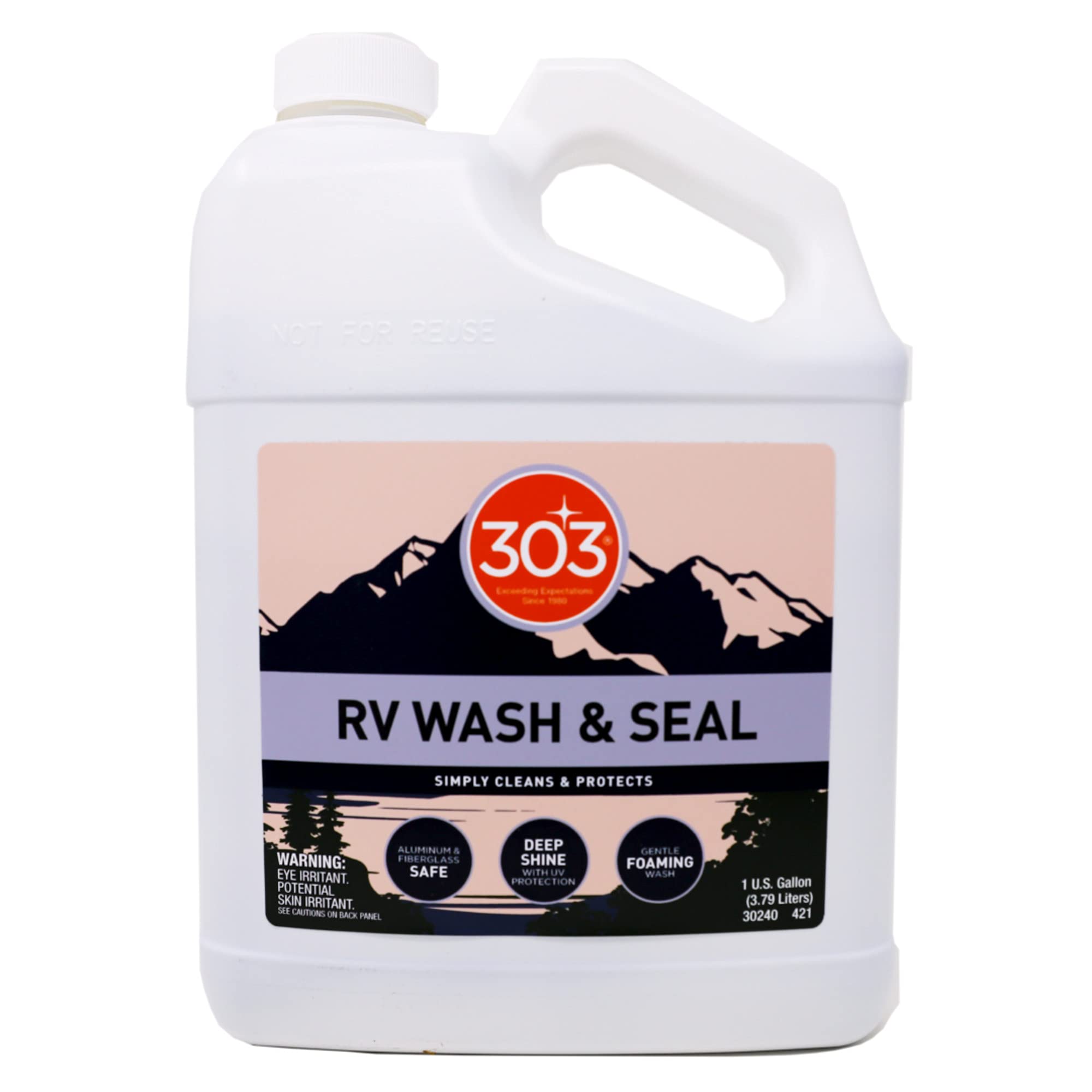 Photo 1 of 303 Products RV Wash & Seal - Clean, Streak-Free Finish, pH Neutral with High Foaming Formula, Provides A Deep Gloss Finish on RVs, Campers, Pop-ups, and Motorhomes, 1 Gallon (30240)