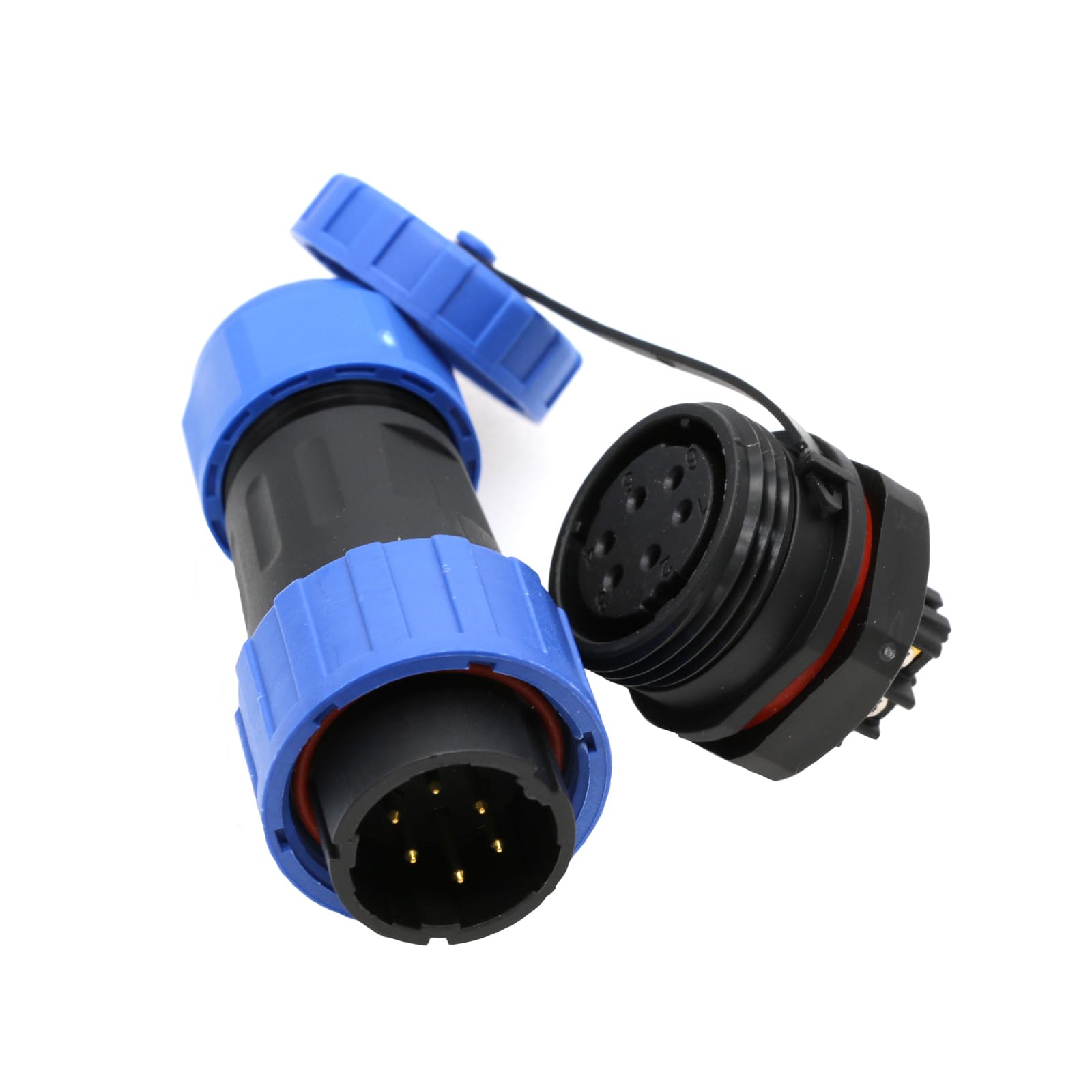 ZBLZGP TY20 6-Pin 5A Screw Crimp Aviation Plug Waterproof Connector Cable Connector Recessed Mounting Socket Dustproof Bulkhead Solderless Quick Disconnect Connector Wire 18AWG Cable Connector — image 1