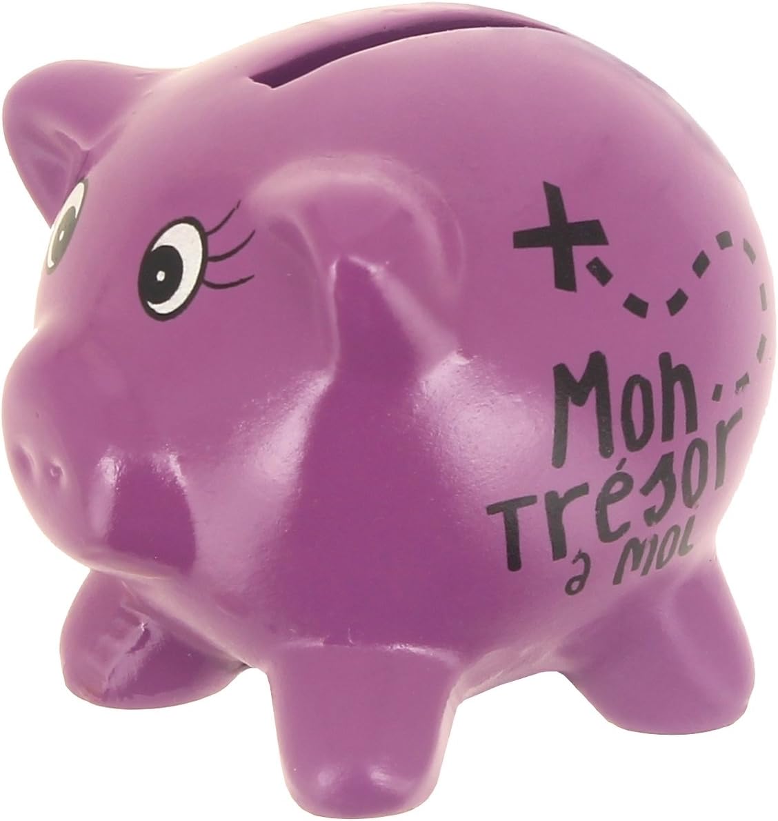 Tirelires Cuisine Maison Promobo Tirelire En Ceramique Design Petit Cochon Mots Humour Mon Tresor A Moi Prune