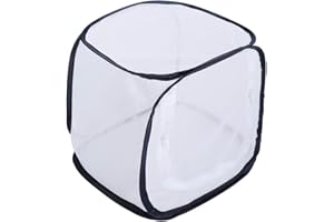 AQUR2020 Mesh Cage, 12 X 12 X 12 Inches Foldable Portable Net Box Zinc Coated Wire Butterfly Cage, Screen Incubator Plant Growing Clear Observation Portable with Zipper Door