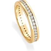 PAVOI 18K Gold Plated Stacking Tiny Cubic Zirconia Band | Eternity Rings for Women | Thumb Ring